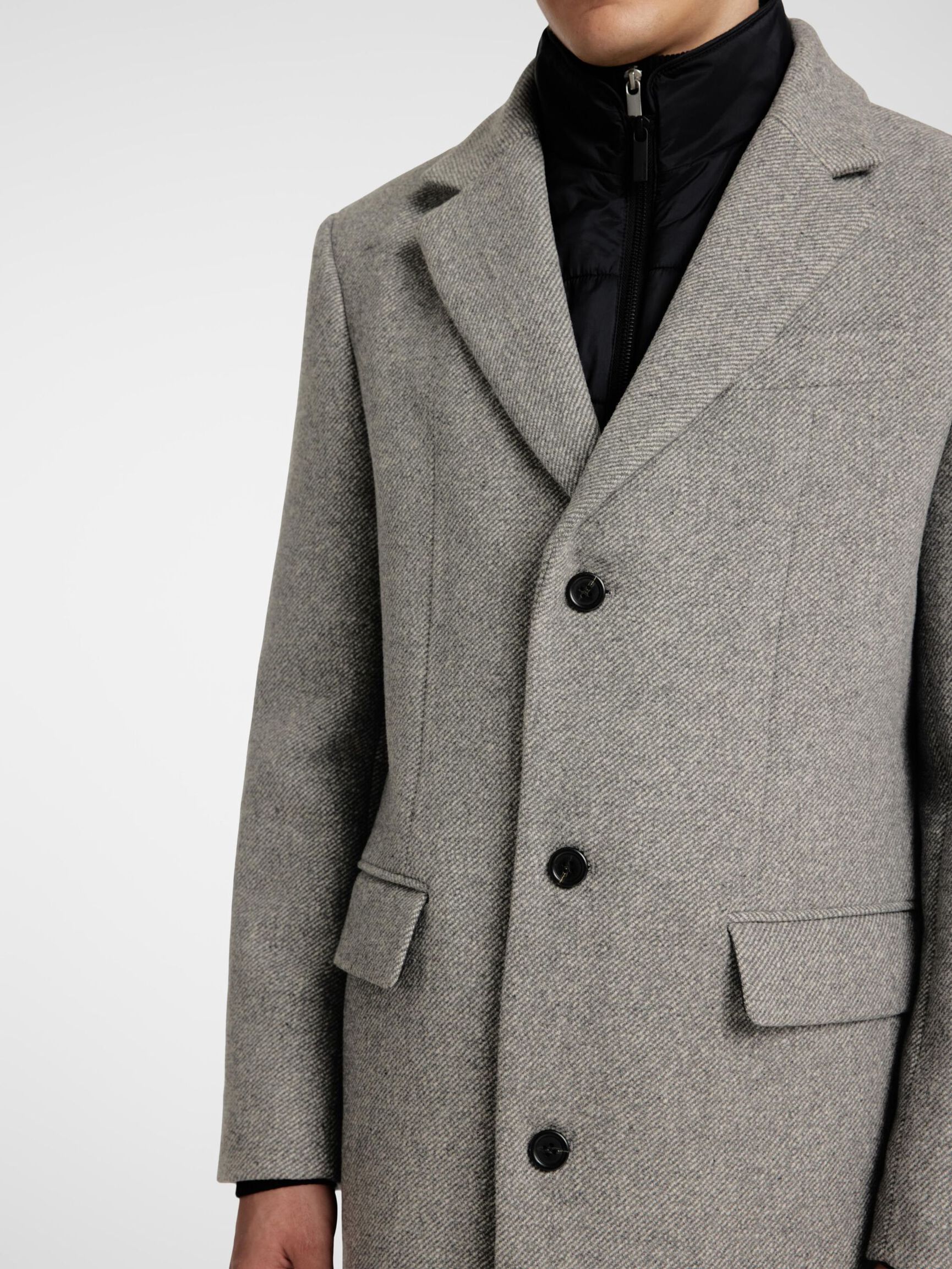 WOOL BLEND 2-IN-1 COAT, Light Grey Melange, highres