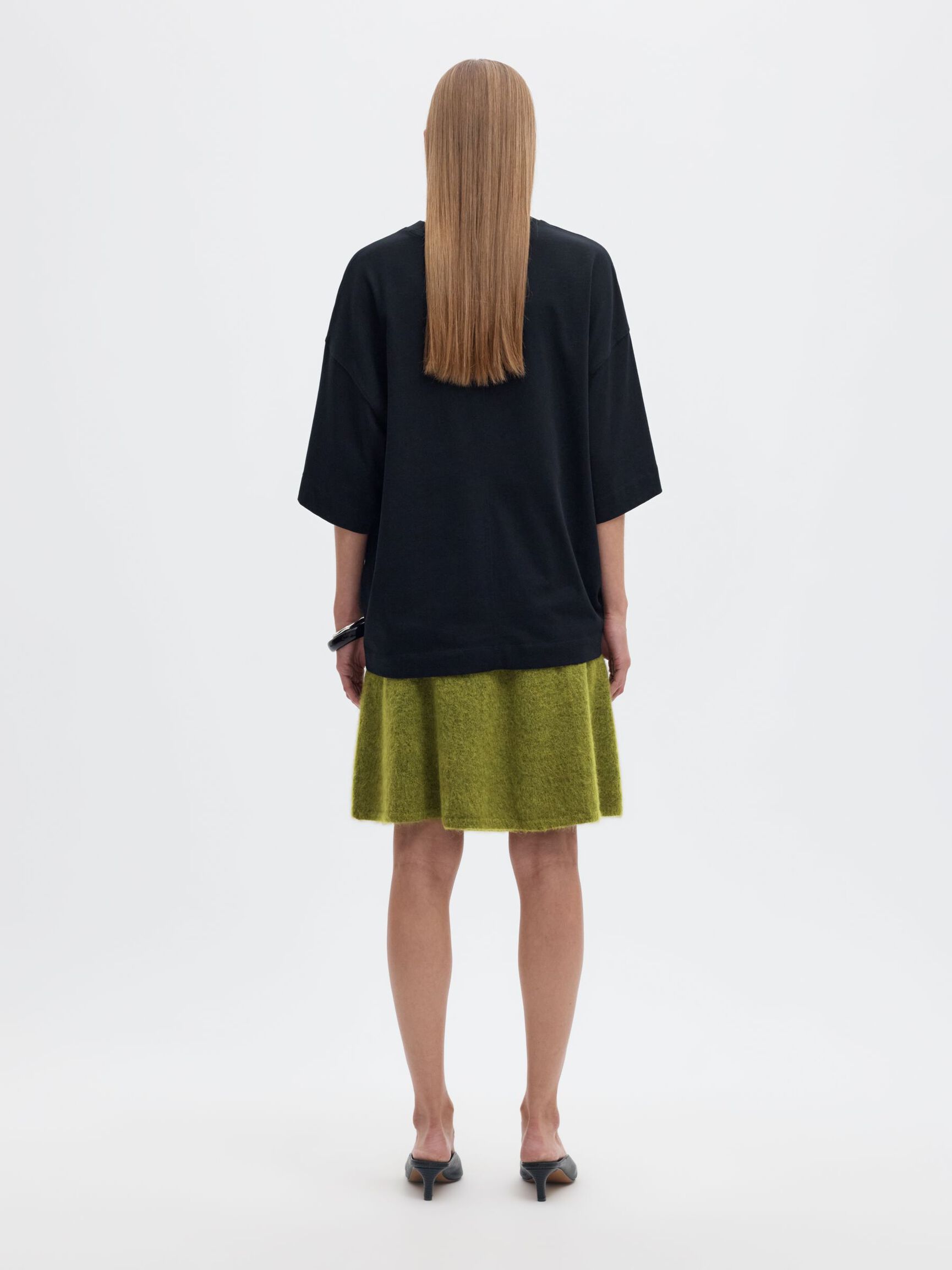 BRUSHED KNITTED SKIRT, Cardamom Seed, highres
