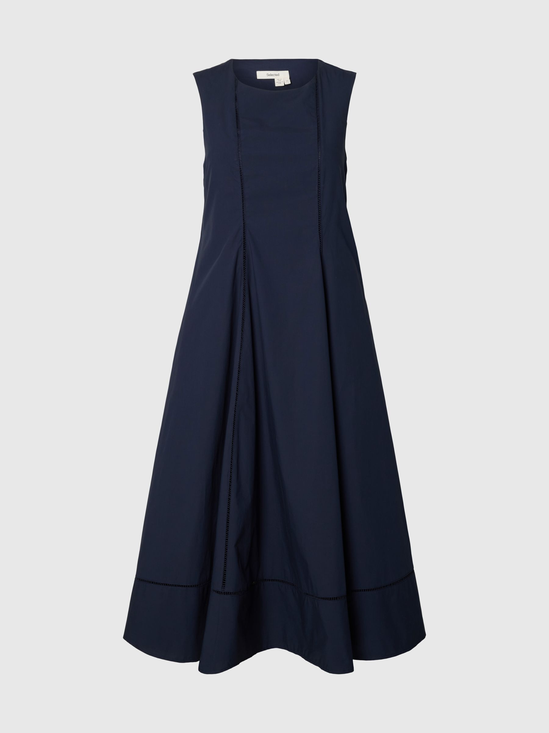 COTTON MIDI DRESS, Dark Sapphire, highres