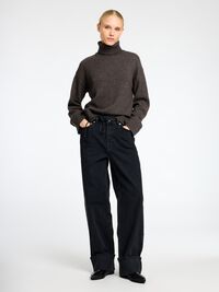WOLLGEMISCH ROLLKRAGEN PULLOVER, After Dark, highres