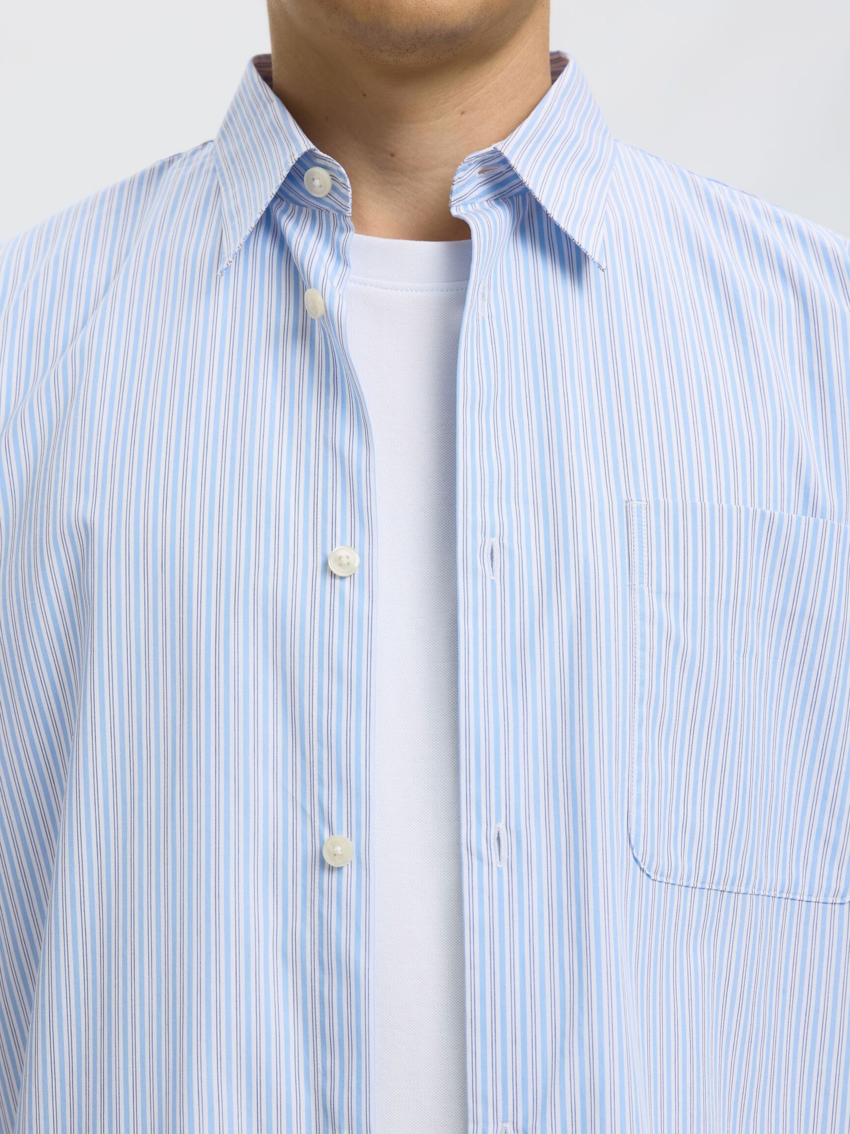 BAUMWOLL LANGARMHEMD, Cashmere Blue, highres