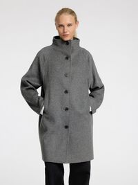 WOOL BLEND COAT, Medium Grey Melange, highres