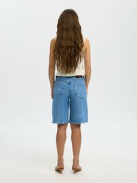 LIGHT WASH DENIM SHORTS, Light Blue Denim, highres