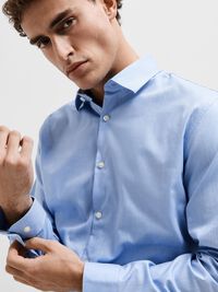 SLIM FIT SKJORTE, Light Blue, highres