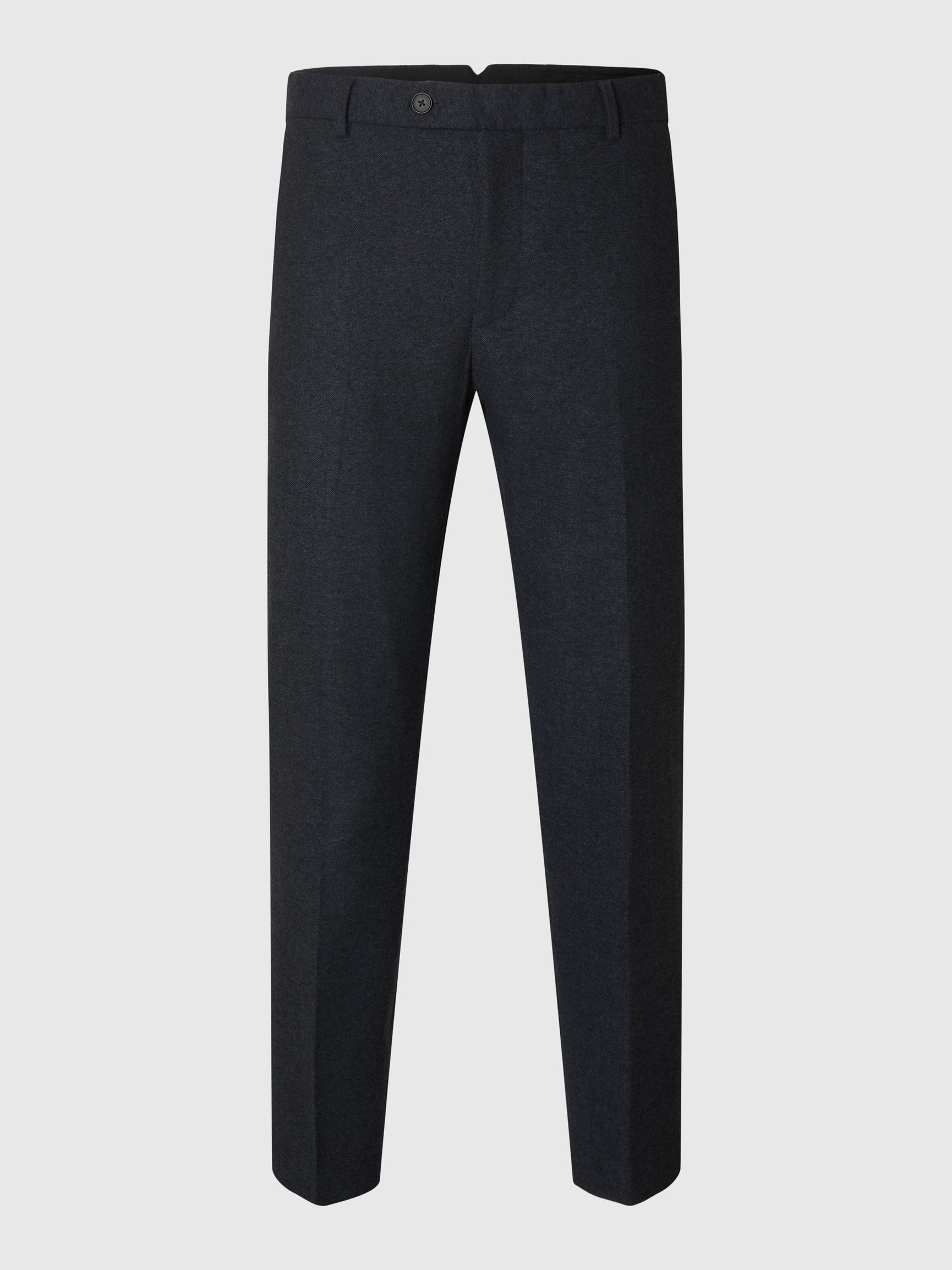 CHECKED WOOL BLEND TROUSERS, Dark Sapphire, highres