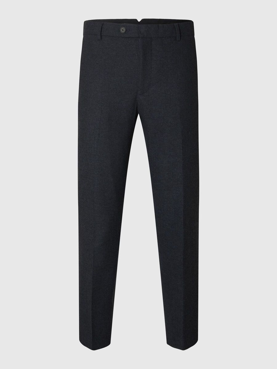 Product tile image - CHECKED WOOL BLEND SUIT TROUSERS, Dark Sapphire | 16094333_DarkSapphire_1116331