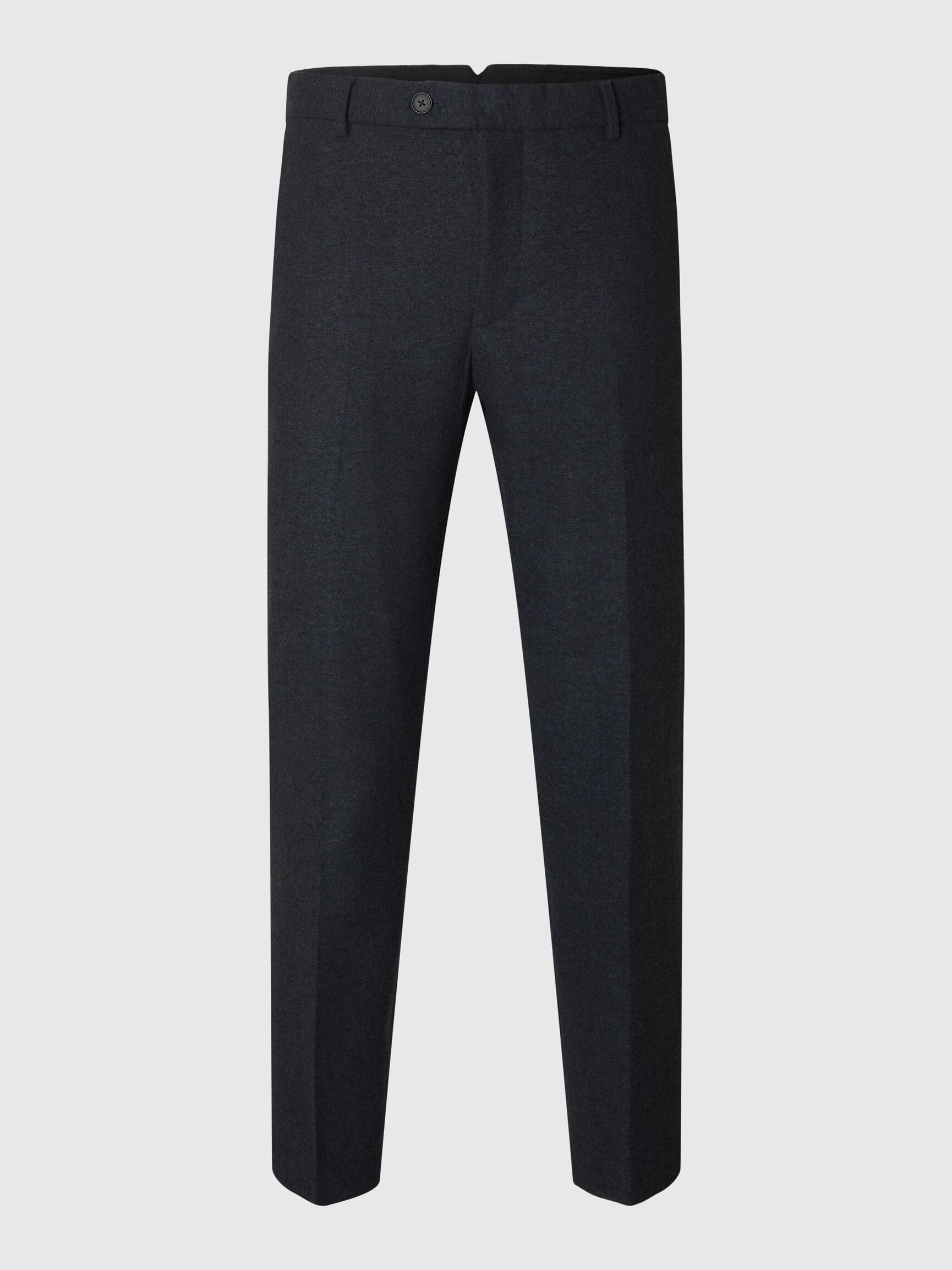 CHECKED WOOL BLEND SUIT TROUSERS, Dark Sapphire, highres