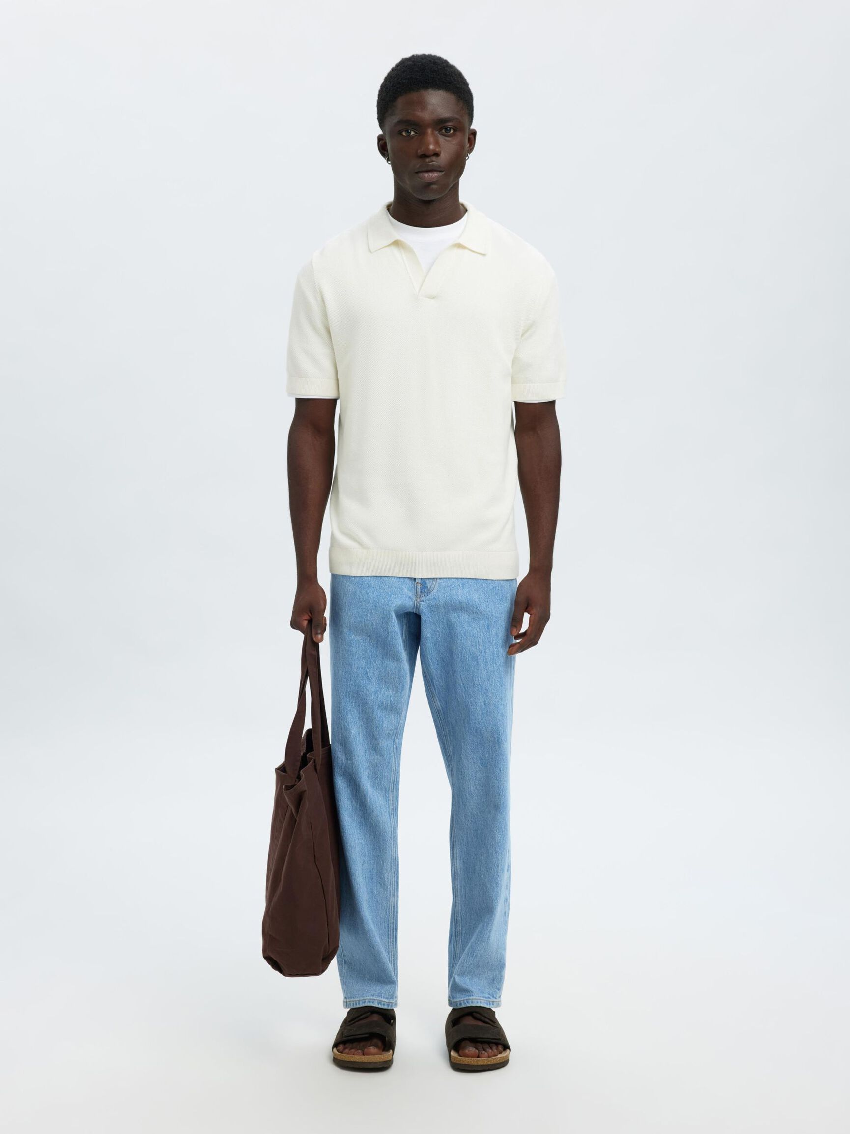 190 TAPERED FIT JEANS, Light Blue Denim, highres