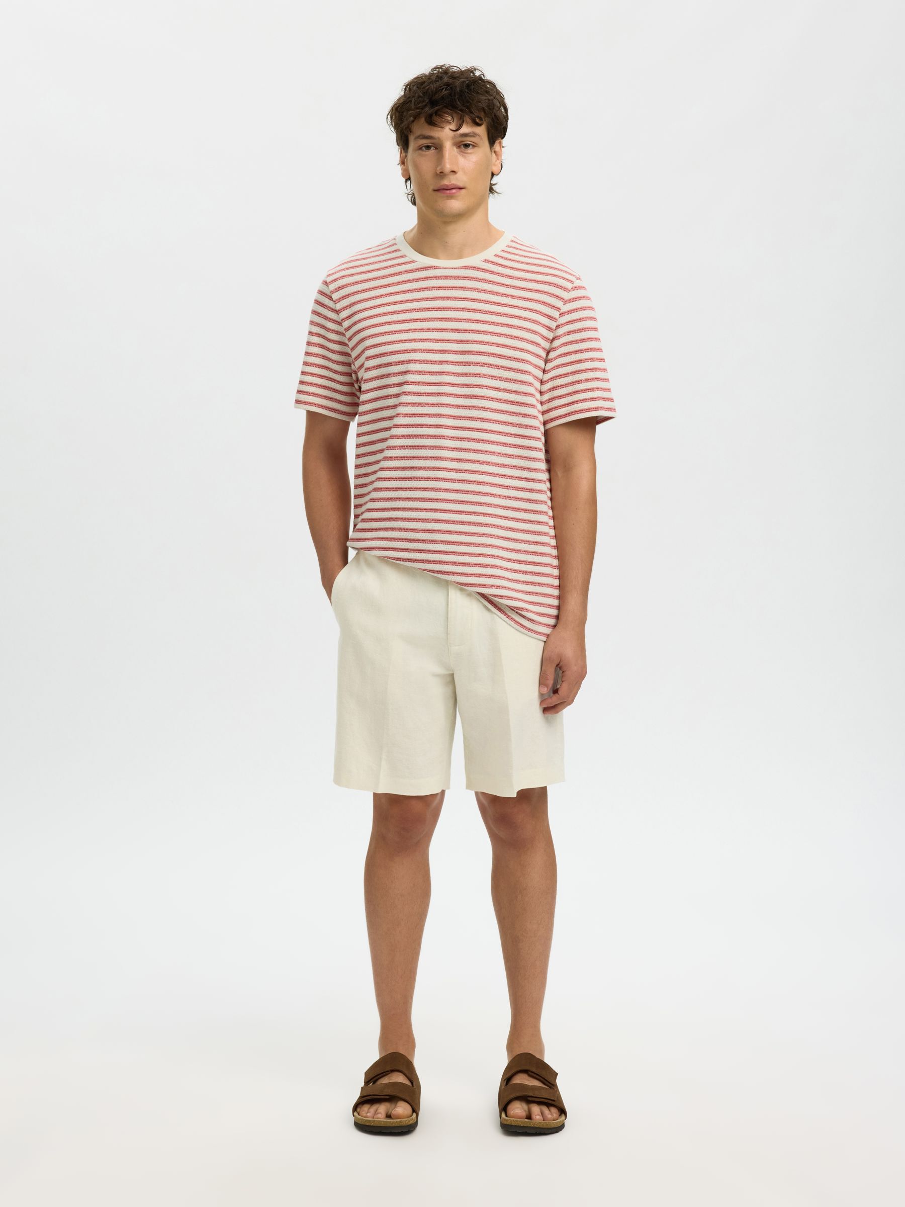 STRIPED T-SHIRT, Egret, highres