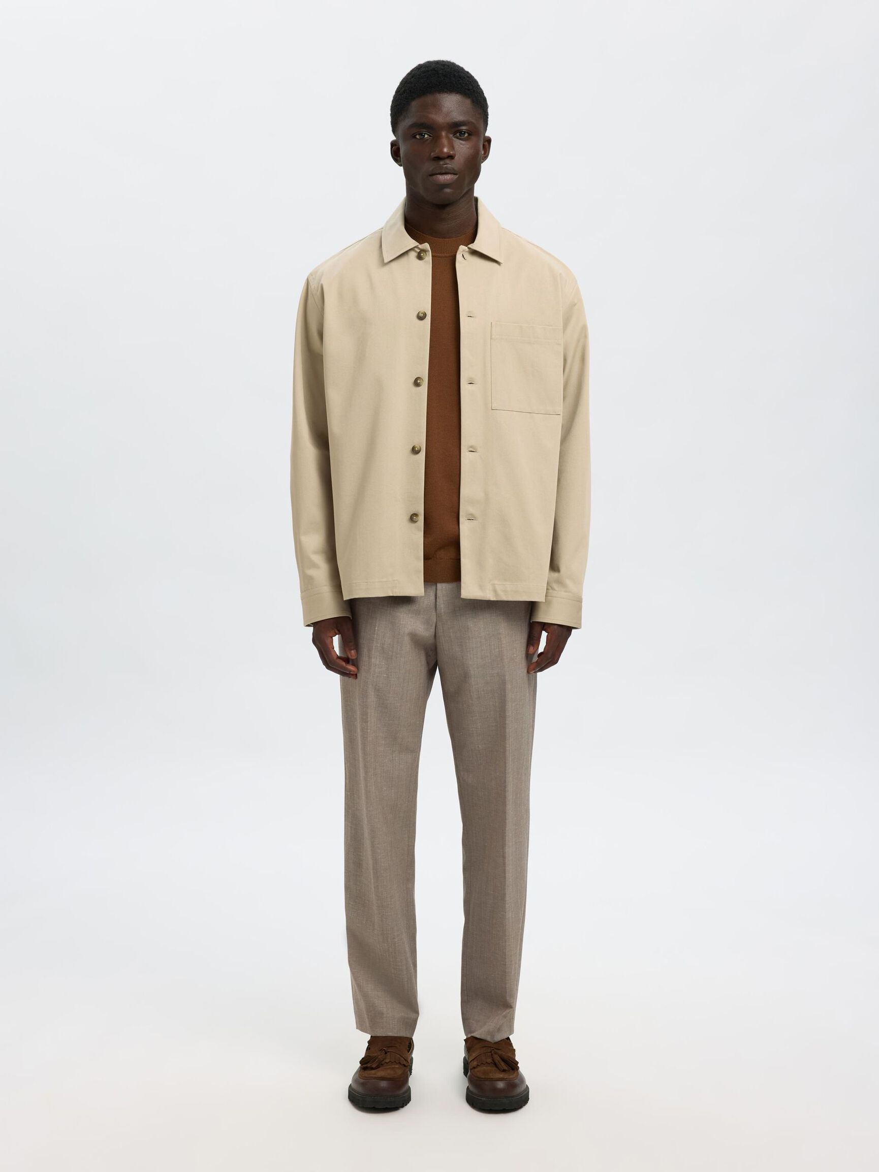 NORMAL PASSFORM BOMULL ÖVERSKJORTA, Pure Cashmere, highres