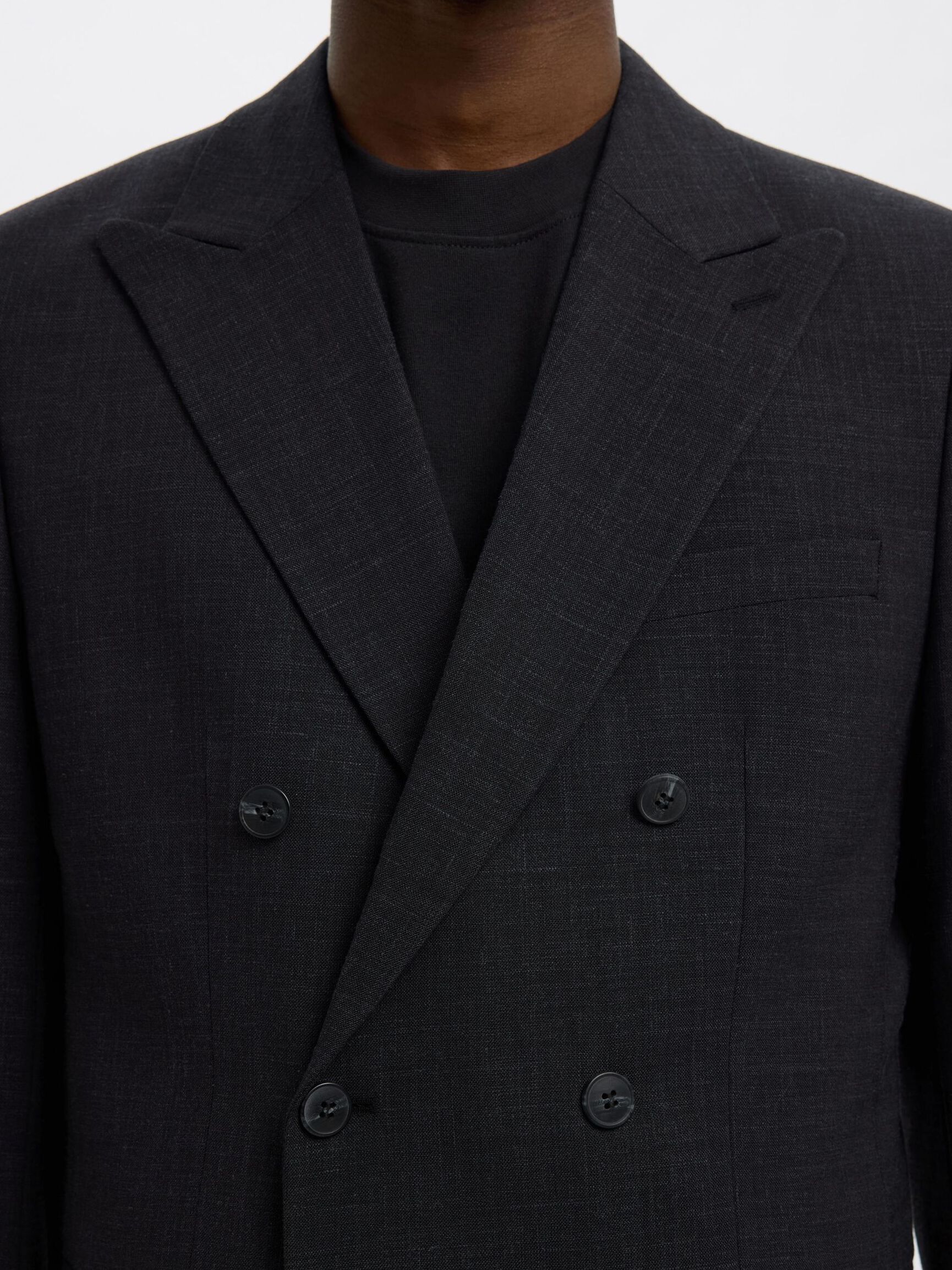 SLIM FIT ZWEIREIHIGER BLAZER, Black, highres