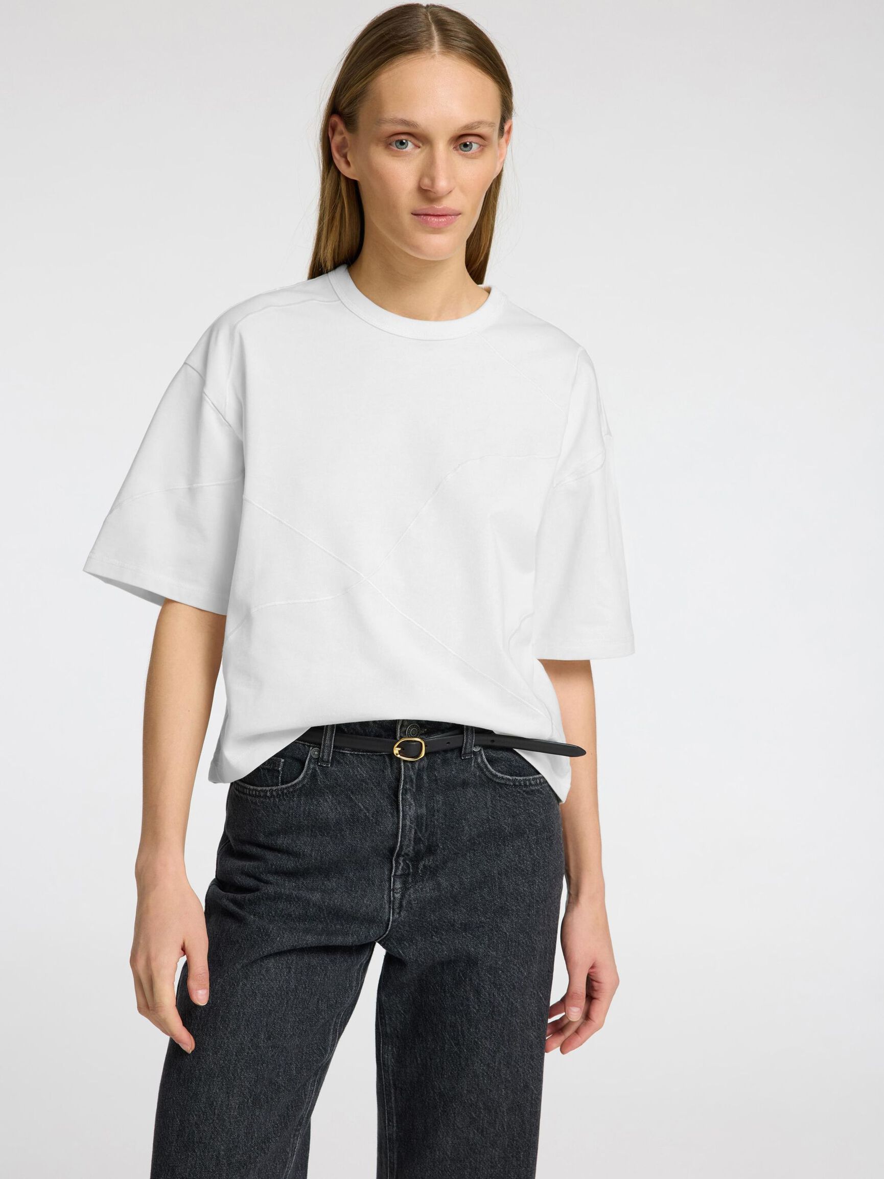 BRODERT CROPPED T-SKJORTE, Snow White, highres