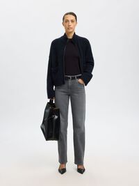 WOOL BLEND CARDIGAN, Dark Sapphire, highres