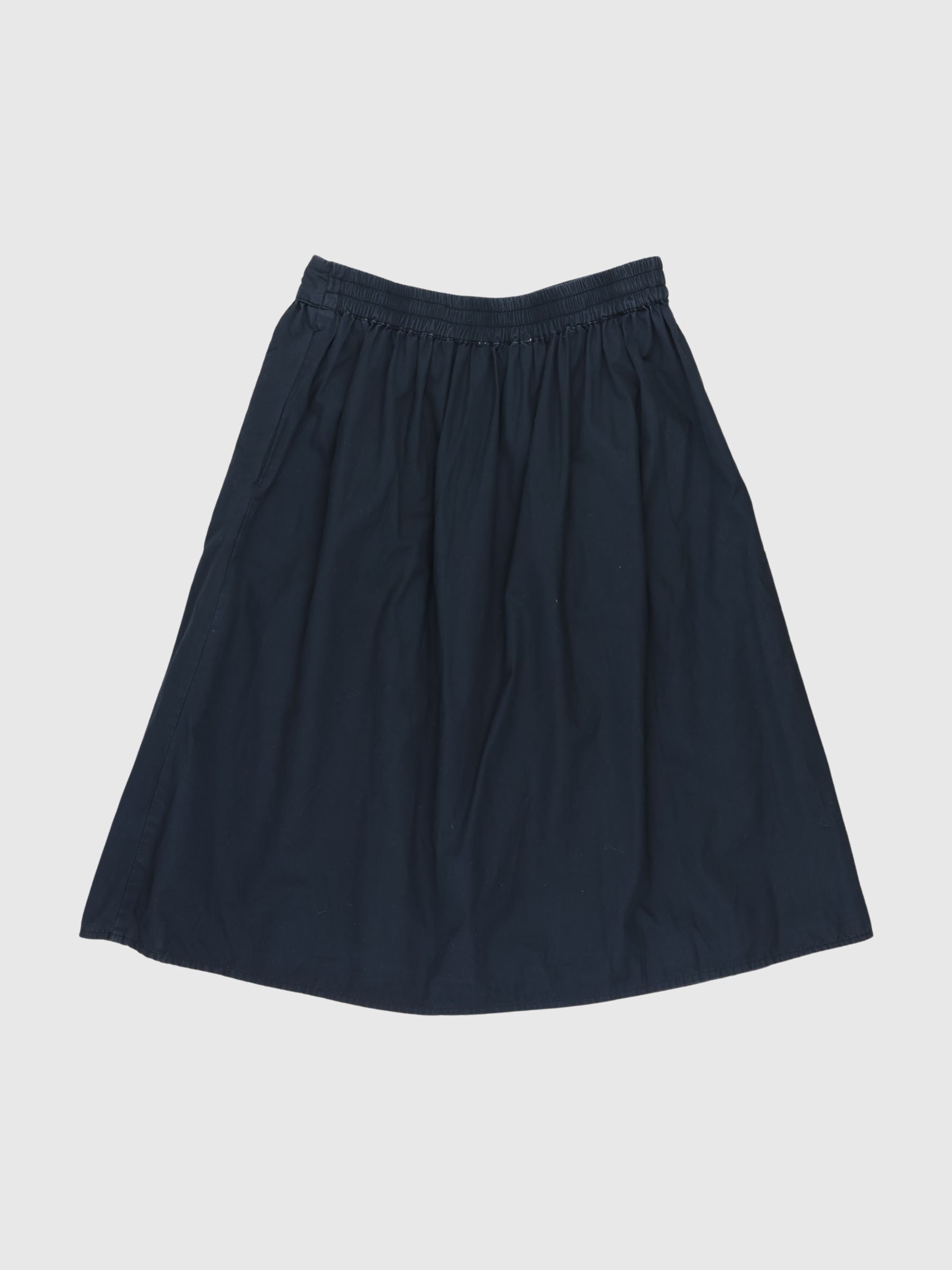 COTTON MIDI SKIRT, Black, highres