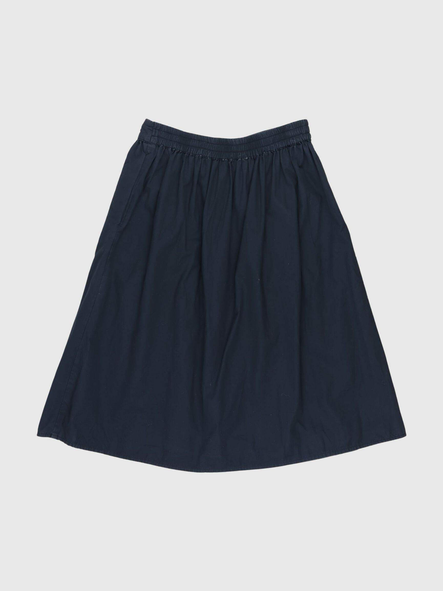 COTTON MIDI SKIRT, Black, highres