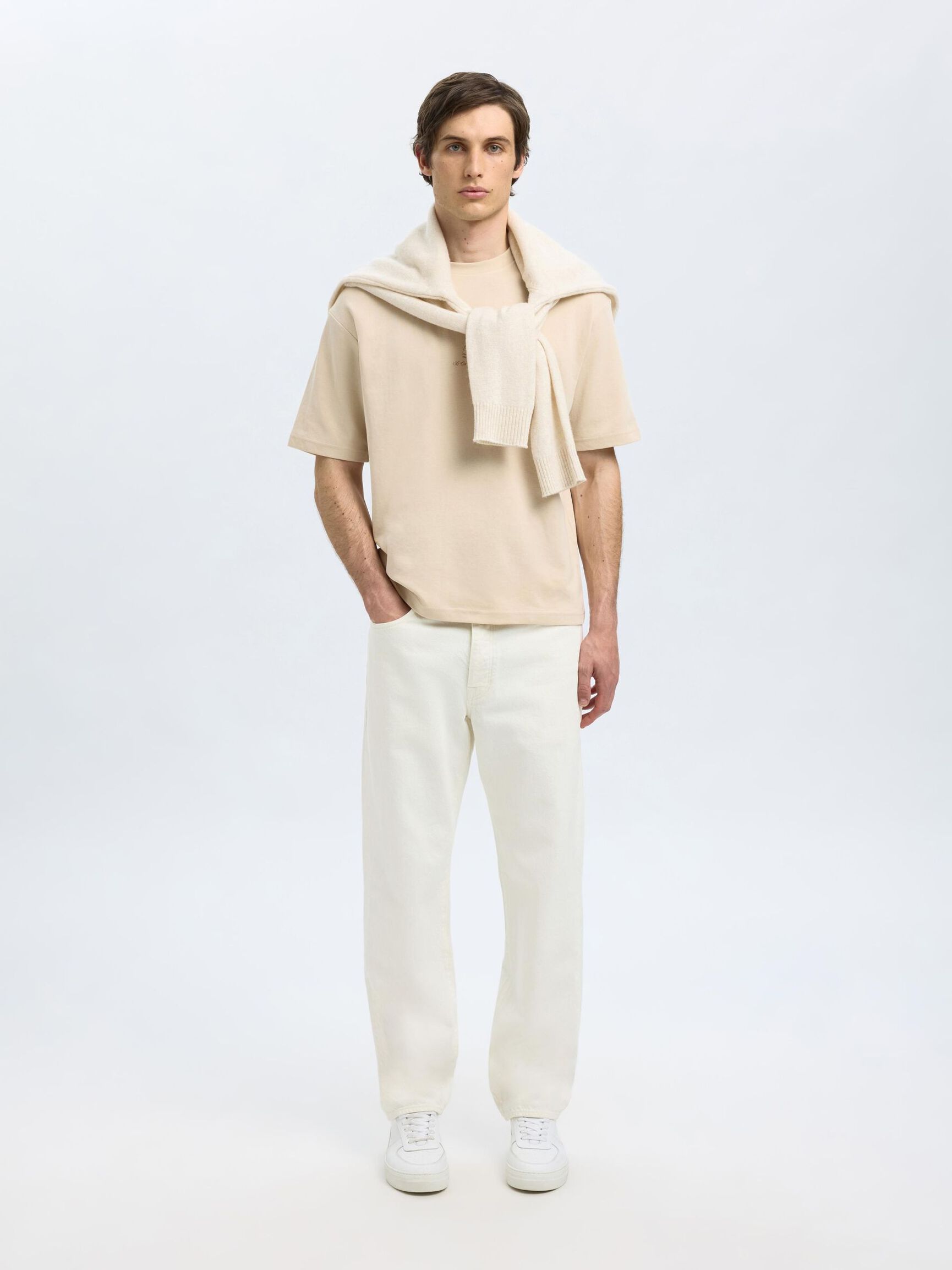 LOOSE FIT PRINTED T-SHIRT, Oatmeal, highres