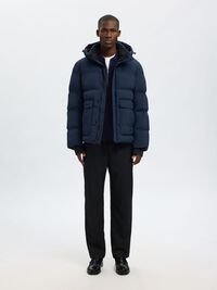 100% MERINOWOL POLO MET LANGE MOUWEN, Navy Blazer, highres