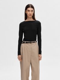 REVERSIBLE LONG SLEEVED T-SHIRT, Black, highres