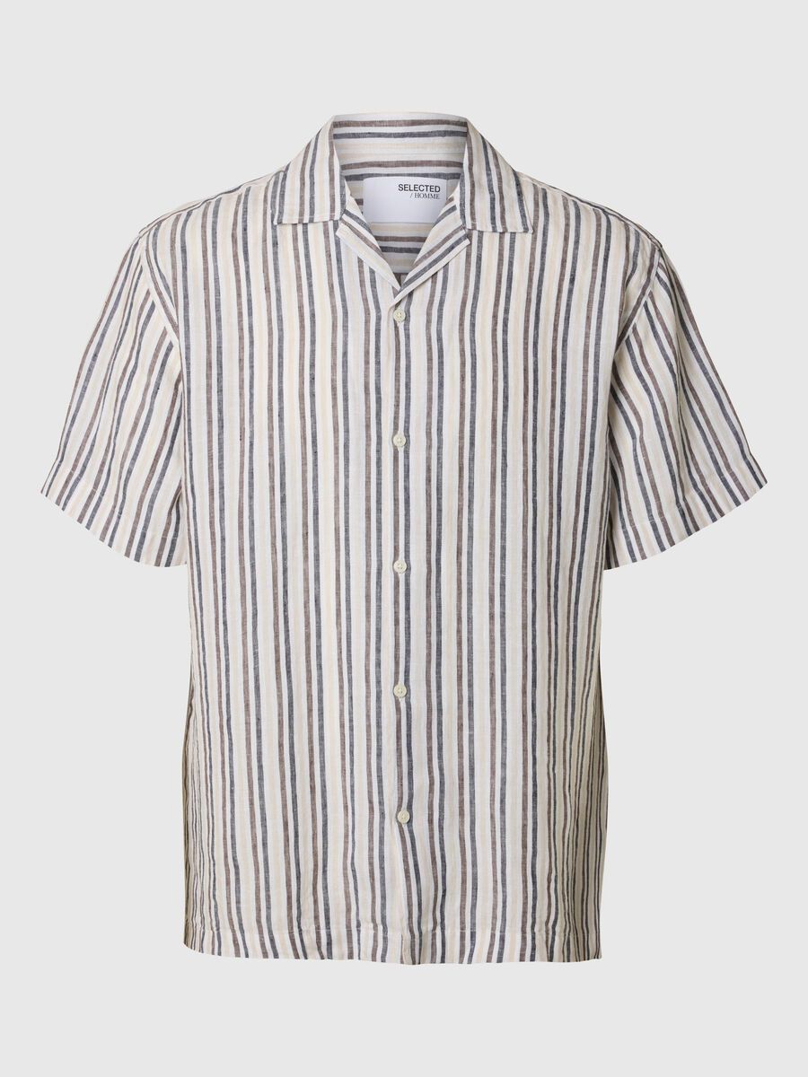 Selected 100% LINEN SHORT SLEEVED SHIRT, Bright White, highres - 16096908_BrightWhite_1165917_001.jpg