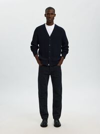 100% COTTON KNITTED CARDIGAN, Sky Captain, highres