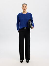 LONG-SLEEVED KNITTED JUMPER, Dazzling Blue, highres