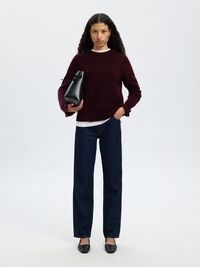 WOLLGEMISCH RÜSCHENÄRMEL PULLOVER, Fig, highres