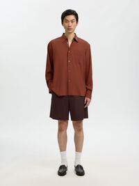 RELAXED FIT LONG SLEEVED SHIRT, Cherry Mahogany, highres