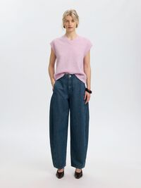 WOOL BLEND KNITTED VEST, Winsome Orchid, highres