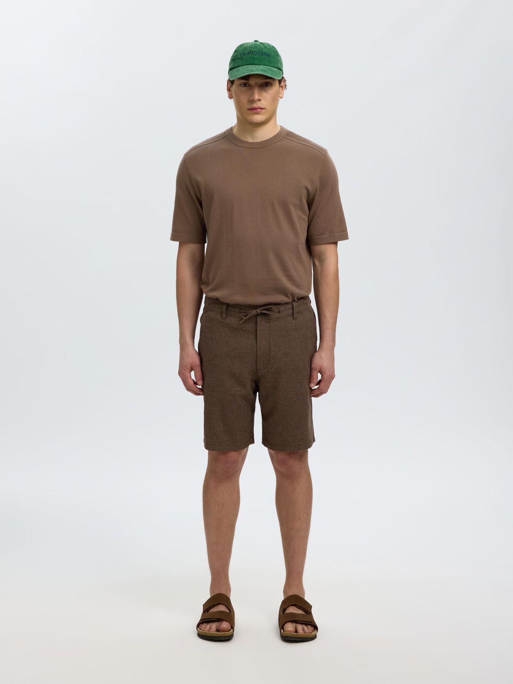 100% COTTON KNITTED TOP, Chocolate Chip, highres