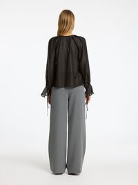 GEDETAILLEERD SHIRT MET LANGE MOUWEN, Black, highres