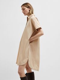 COTTON SHIRT DRESS, Humus, highres