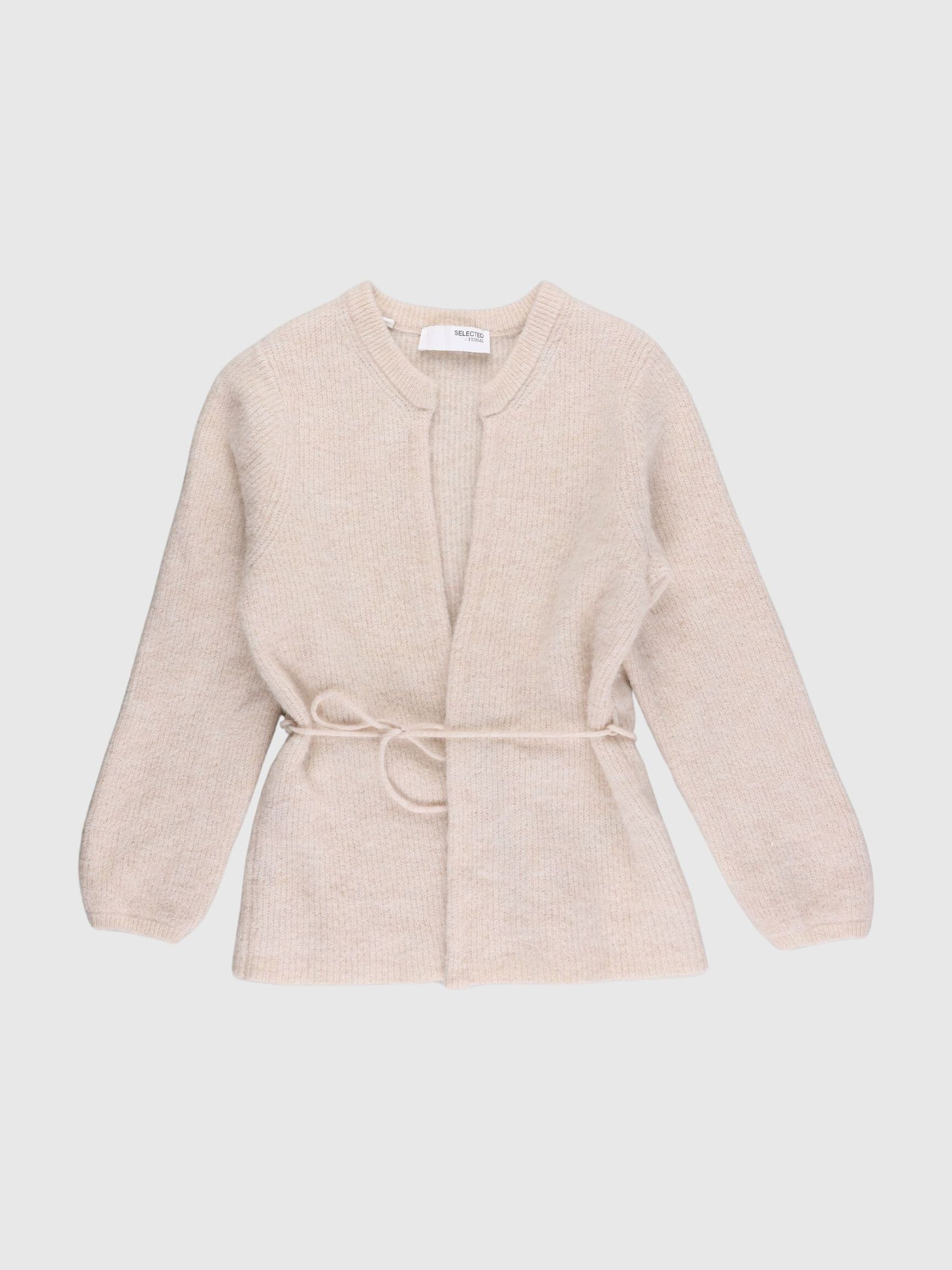 ULDBLANDING MED BÆLTE CARDIGAN, Birch, highres