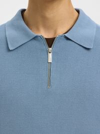 HALF-ZIP PULLOVER, Dusty Blue, highres
