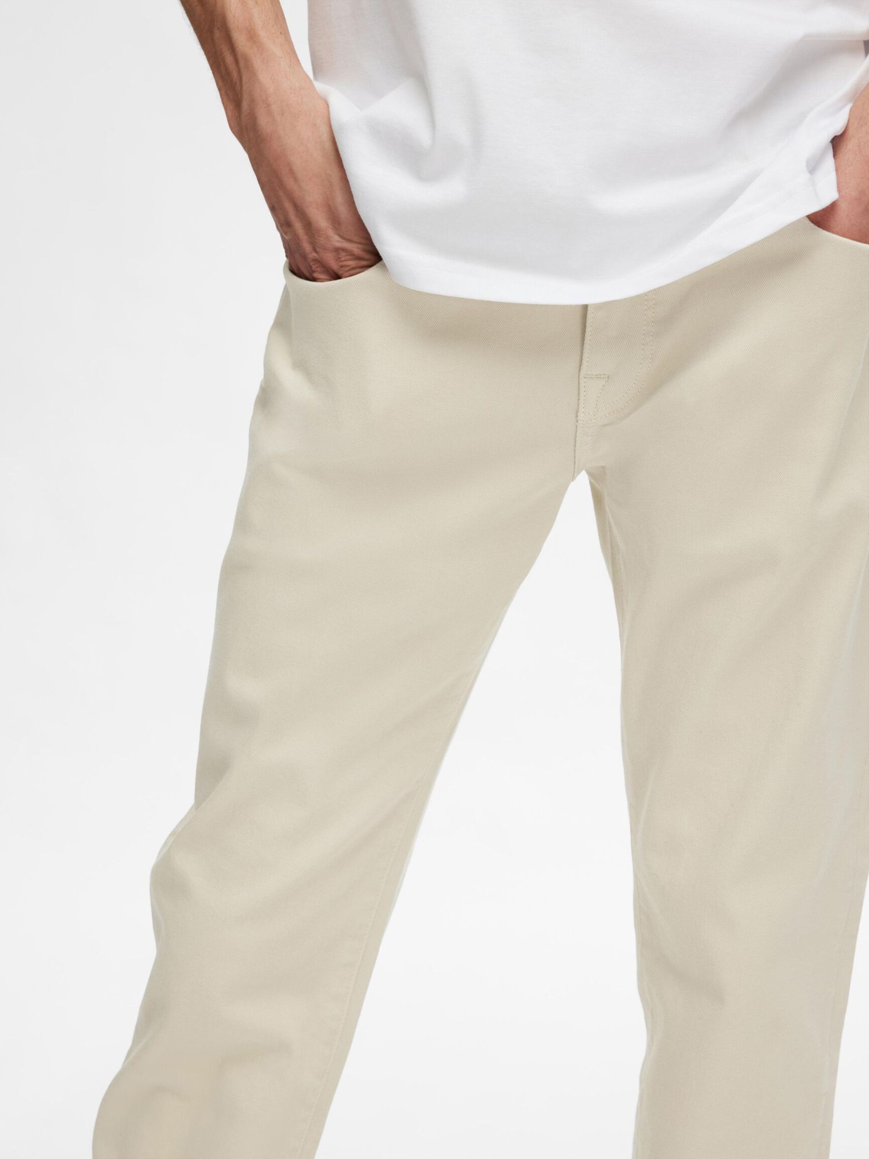 196 STRAIGHT FIT JEANS, Oatmeal, highres