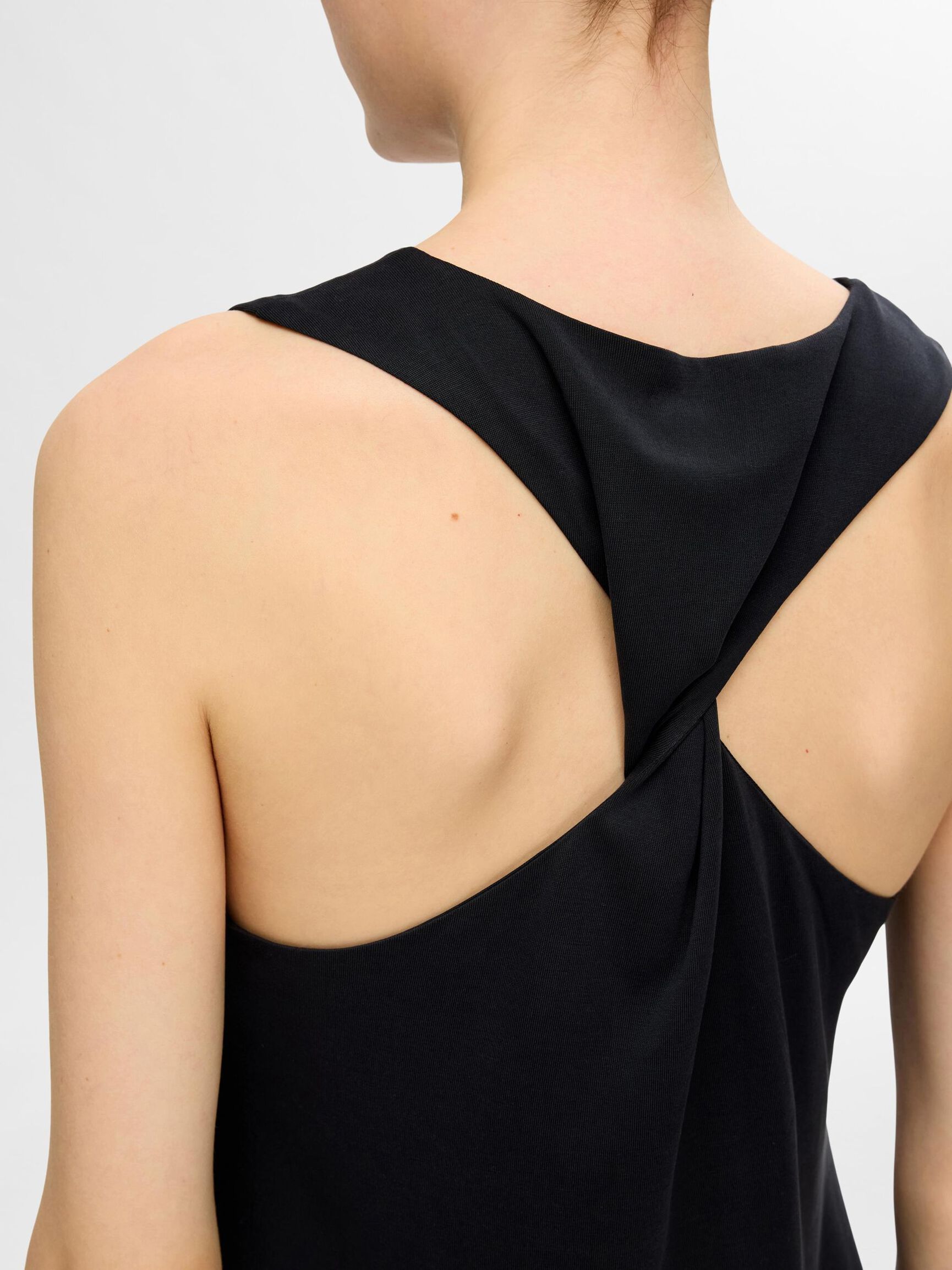 SLEEVELESS MINI DRESS, Black, highres
