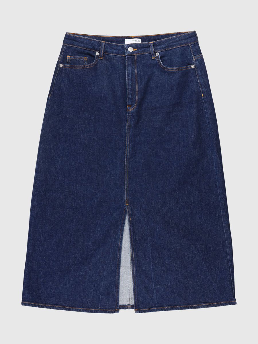 Selected DENIM MIDI SKIRT, Dark Blue Denim, highres - 80000317_DarkBlueDenim_001.jpg