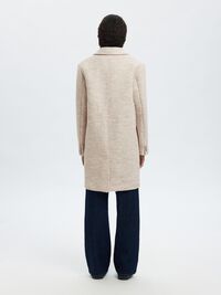 WOLLMIX BOUCLÉ LANGER MANTEL, Sandshell, highres