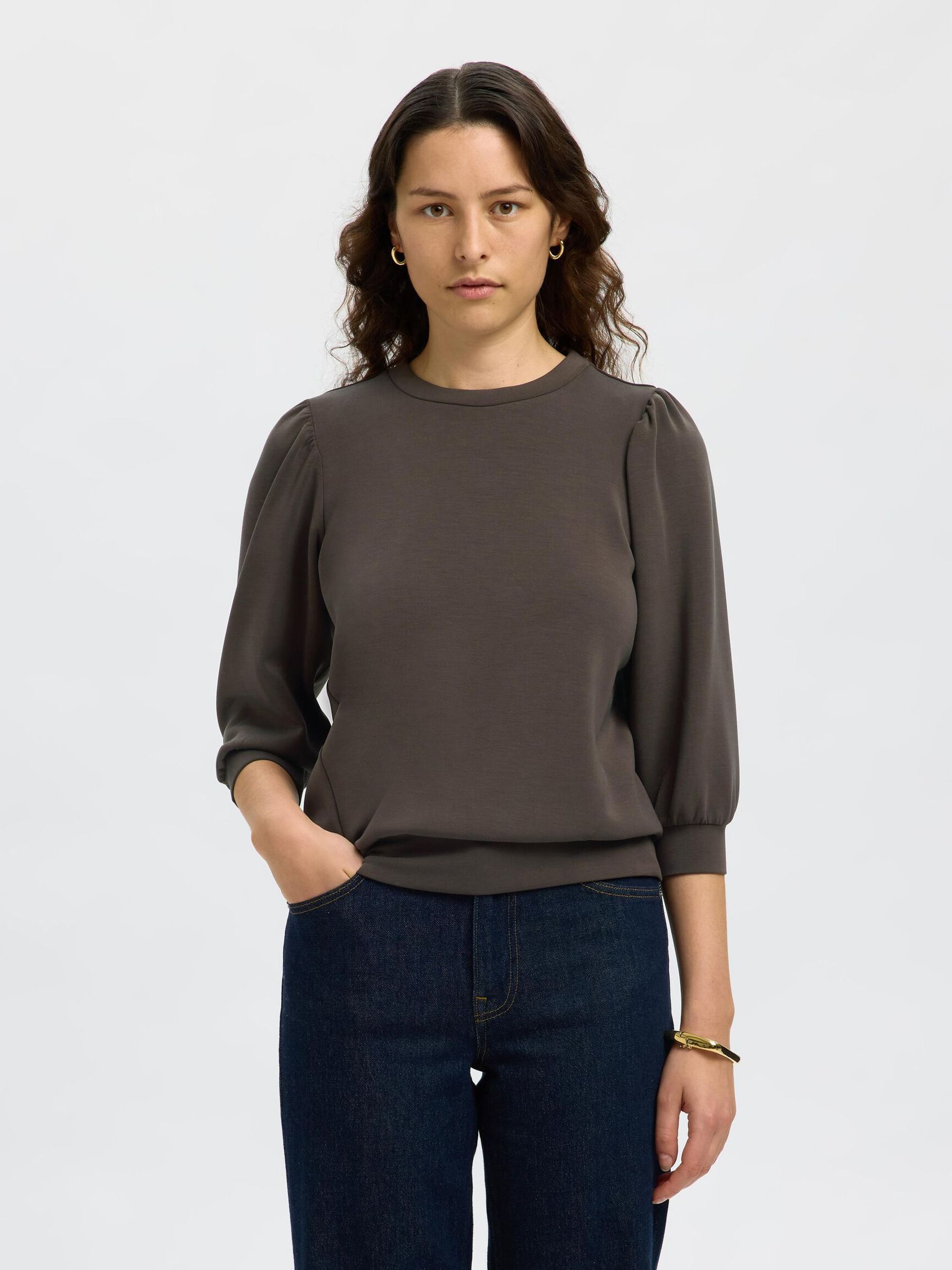 PUFF SLEEVE SWEATSHIRT, Delicioso, highres