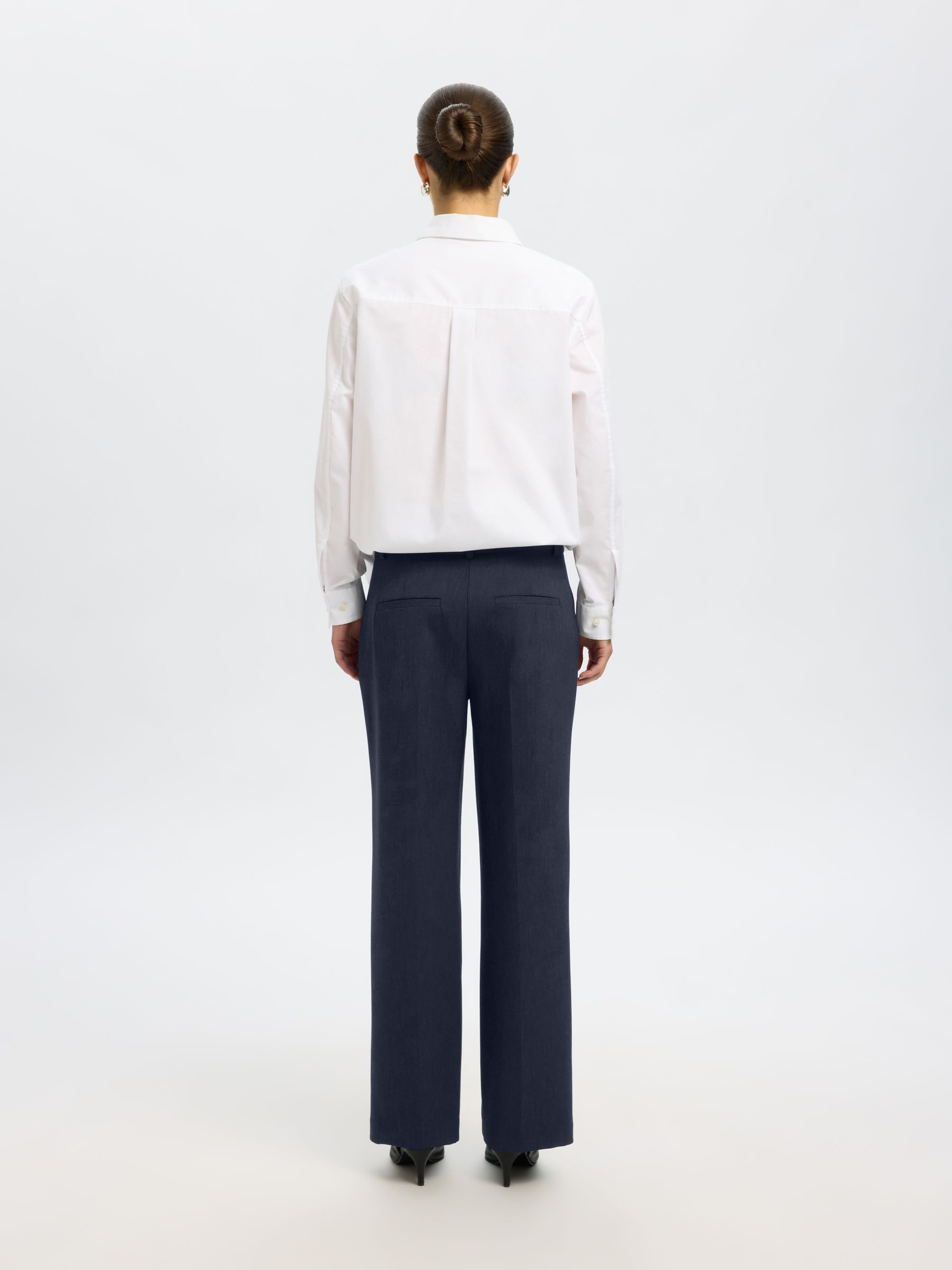 VISCOSE MÉLANGÉE PANTALON À JAMBE AMPLE, Dark Sapphire, highres