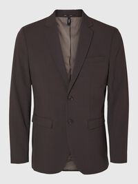 COUPE SLIM EN VISCOSE MÉLANGÉE BLAZER, Chocolate Torte, highres
