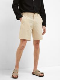 SEERSUCKER SHORTS, Oatmeal, highres