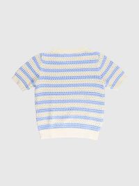 STRIPED CROCHET TOP, Birch, highres