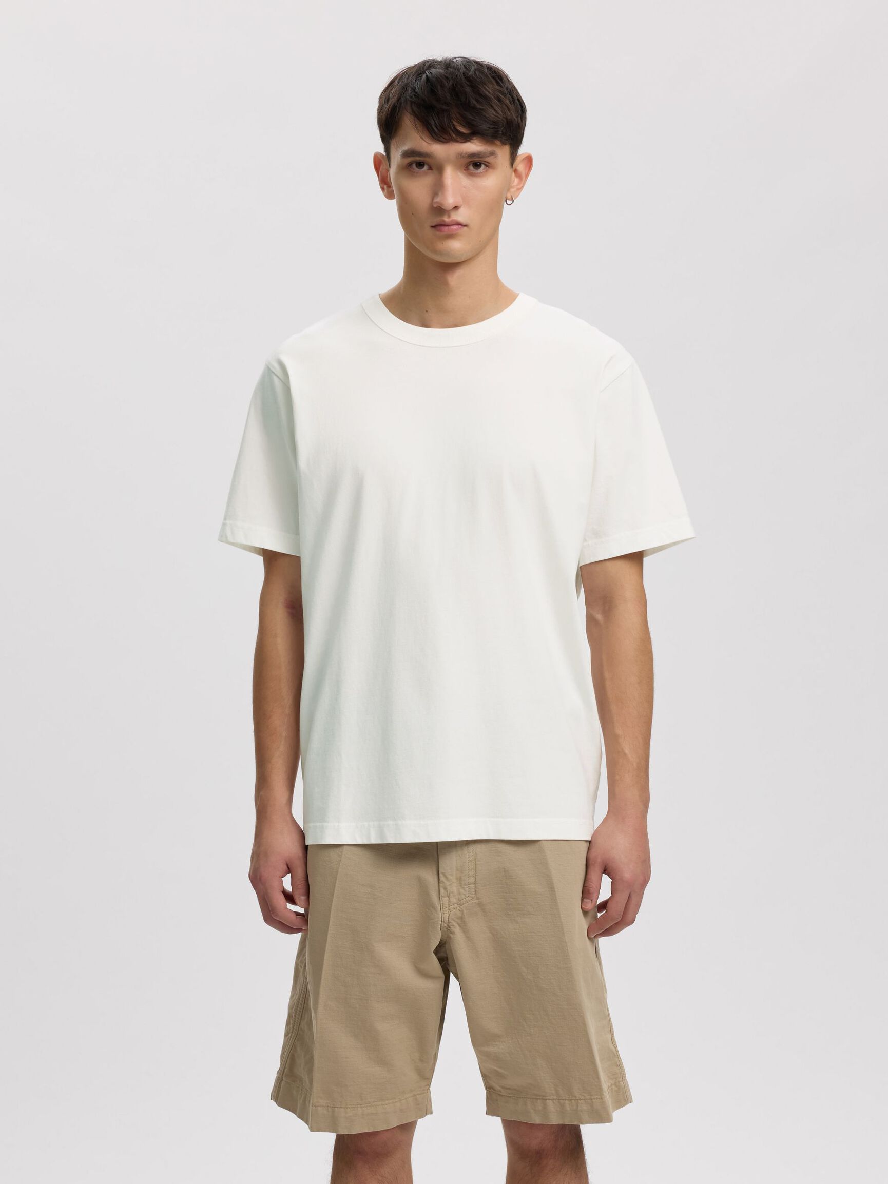 SHORT SLEEVED CREWNECK T-SHIRT, Coconut Milk, highres