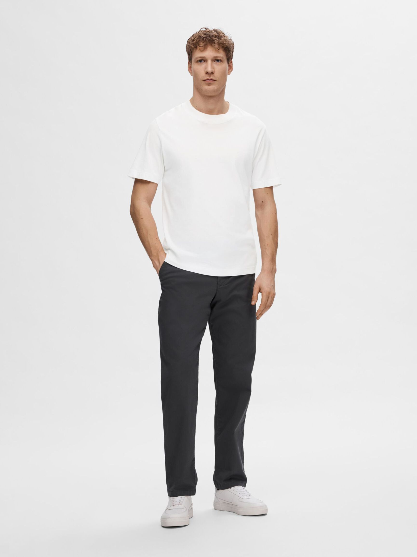 SHORT-SLEEVED RELAXED FIT T-SHIRT, Bright White, highres