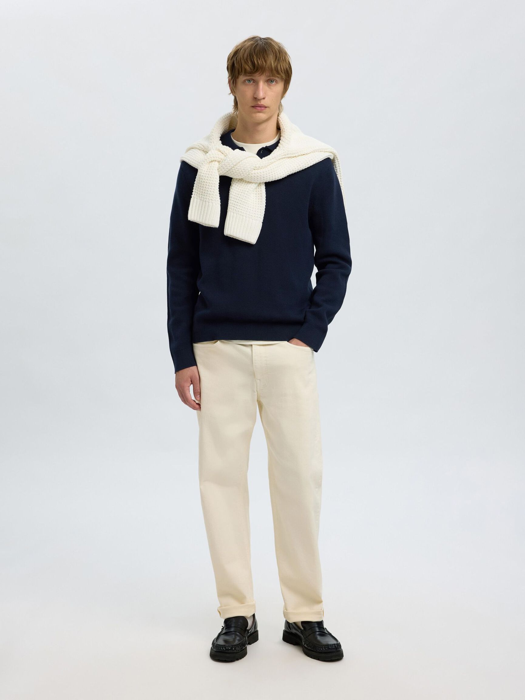 STRUKTURERET BOMULD POLO, Sky Captain, highres