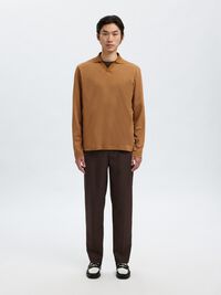 COTTON BLEND POLO SHIRT, Chipmunk, highres