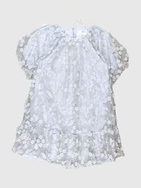 3D FLORAL TEXTURED MINI DRESS, Arctic Ice, highres