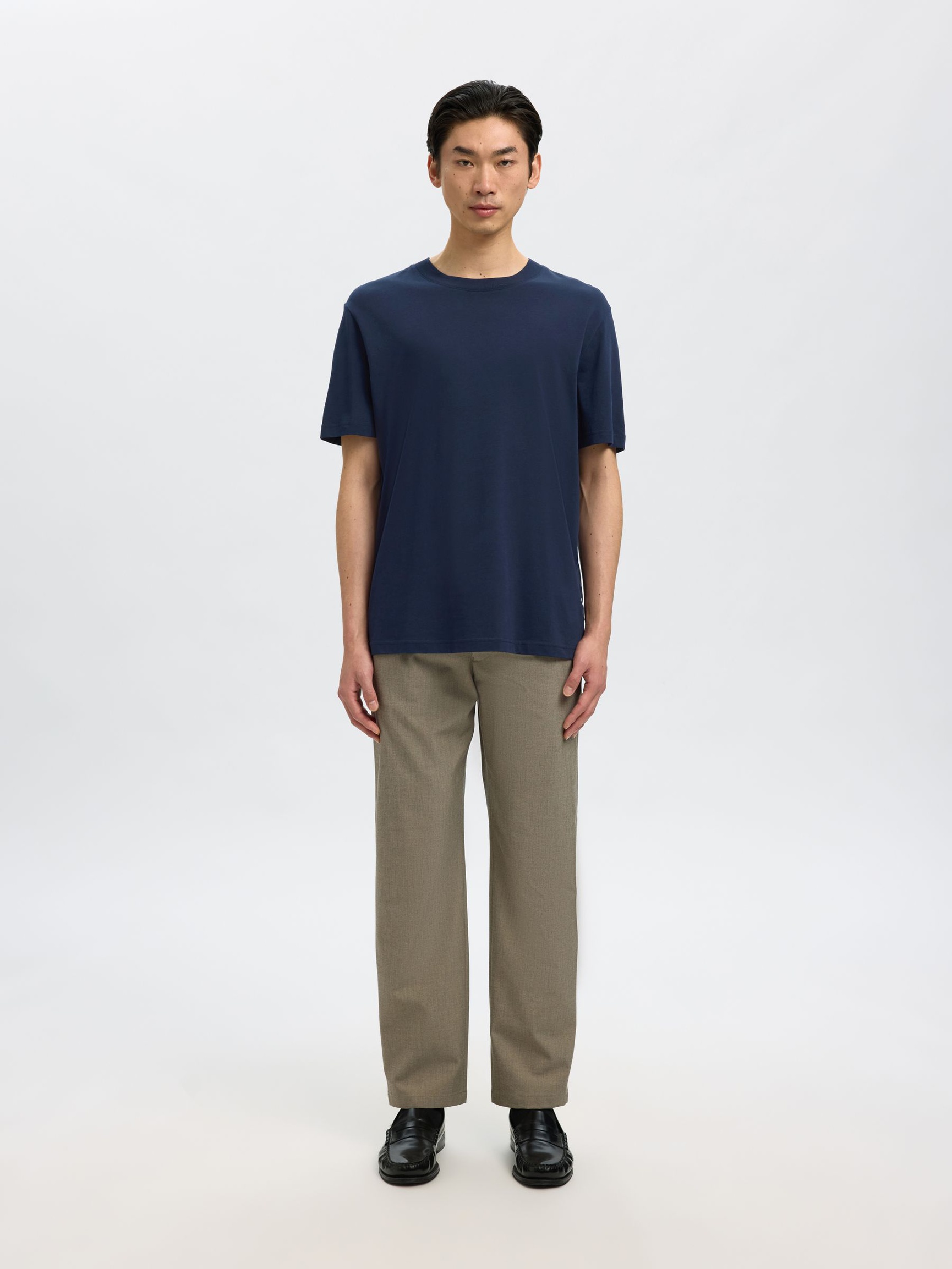 KORTÆRMET AFSLAPPET FIT T-SHIRT, Navy Blazer, highres
