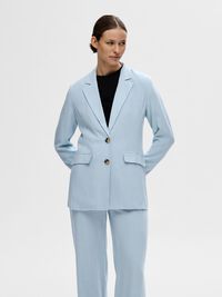 VISCOSE BLEND RELAXED BLAZER, Cashmere Blue, highres