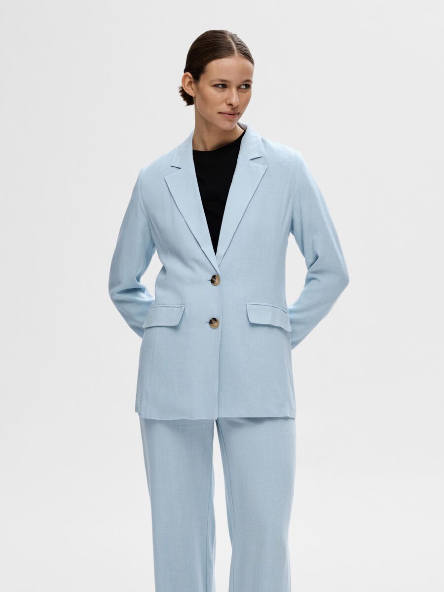 Selected VISKOSEMIX RELAXED BLAZER, Cashmere Blue, highres - 16089212_CashmereBlue_003.jpg